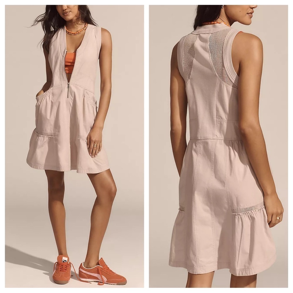 Daily Practice by Anthropologie Muted Rose Trek Utility Mini Dress 26803